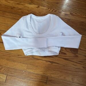 Alo Yoga seamless ribbed cropped serene long sleeve top